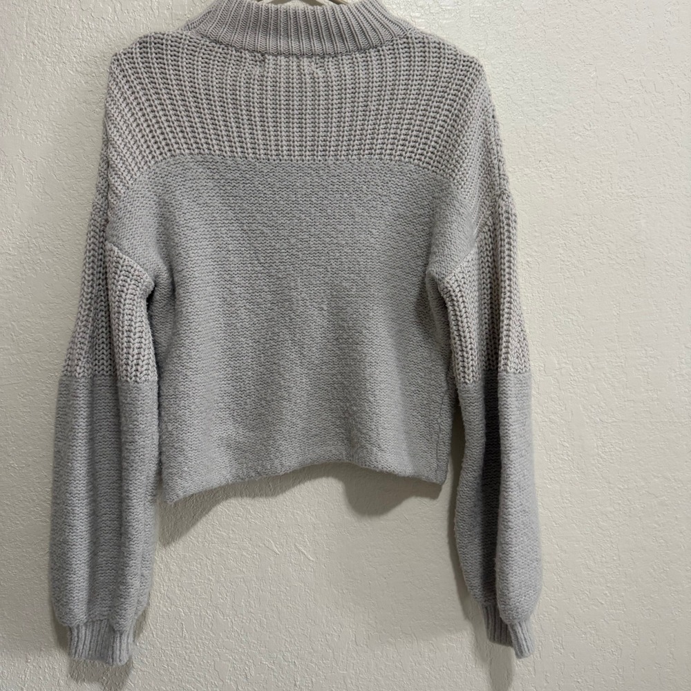 Petal Pup Knit Mock Neck Cropped Sweater Beige Women's Size 2 - Picture 6 of 11